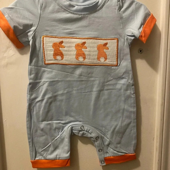 New Smocked Easter Romper - Picture 2 of 9